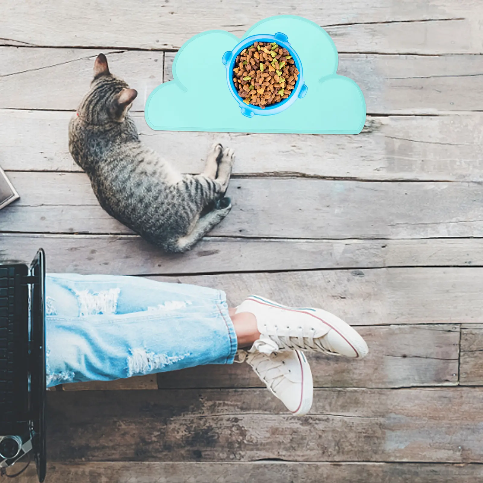 

2pcs Silicone Pet Feeding Mats Multi-Functional Insulation Mats For Dog Cat Bowl Pads Anti-Scald Waterproof Easy Clean Floor