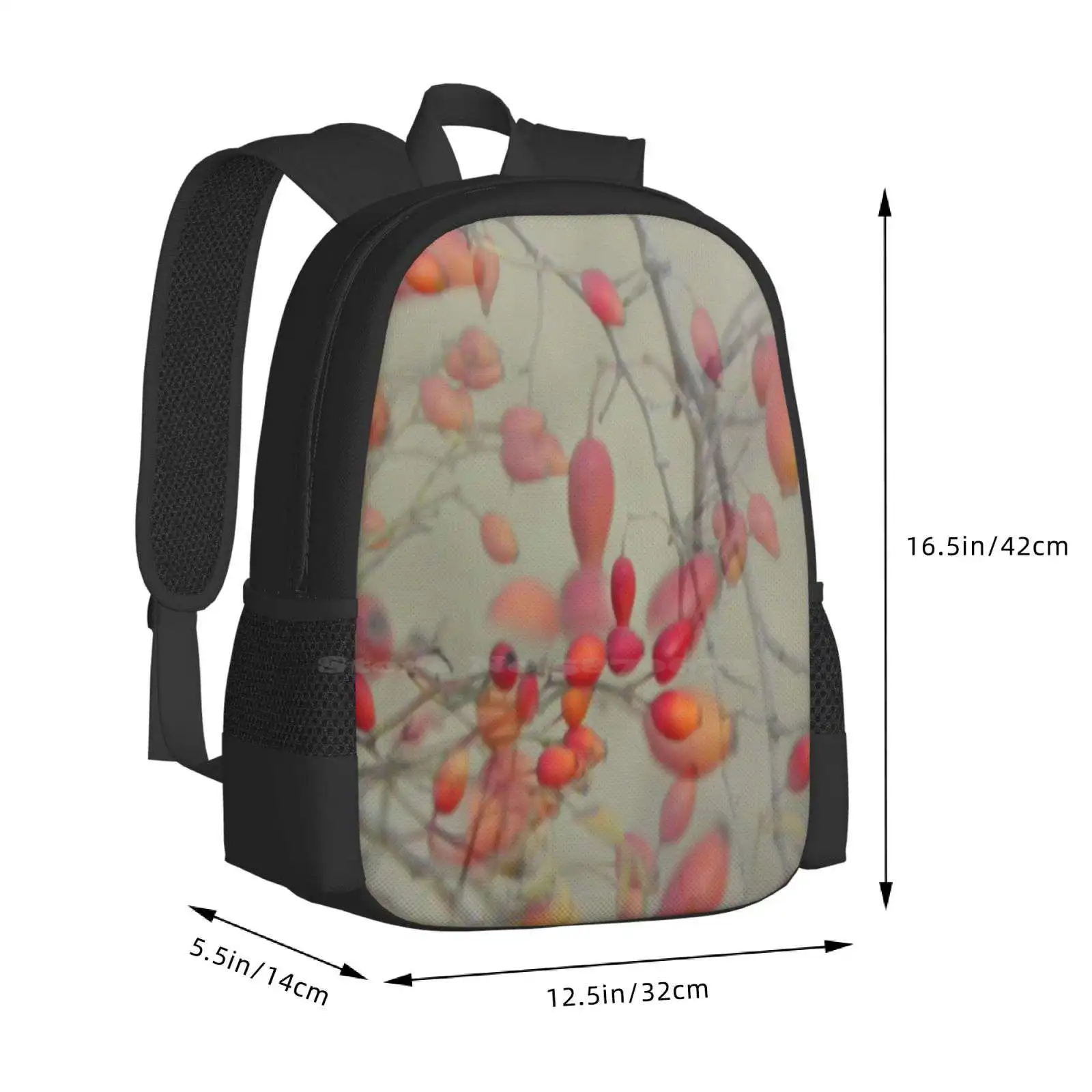 Cinorrodo-mochila escolar de gran capacidad para ordenador portátil, bolsas de rosas, caderas, naturaleza, Flora, Otoño, jardín de bayas