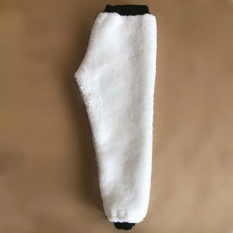 Whole Genuine Sheepskin Warm High Waist Leather Pants Men Women Pure Wool Cotton Trousers Fur Underwear Pant New Winter Clothing