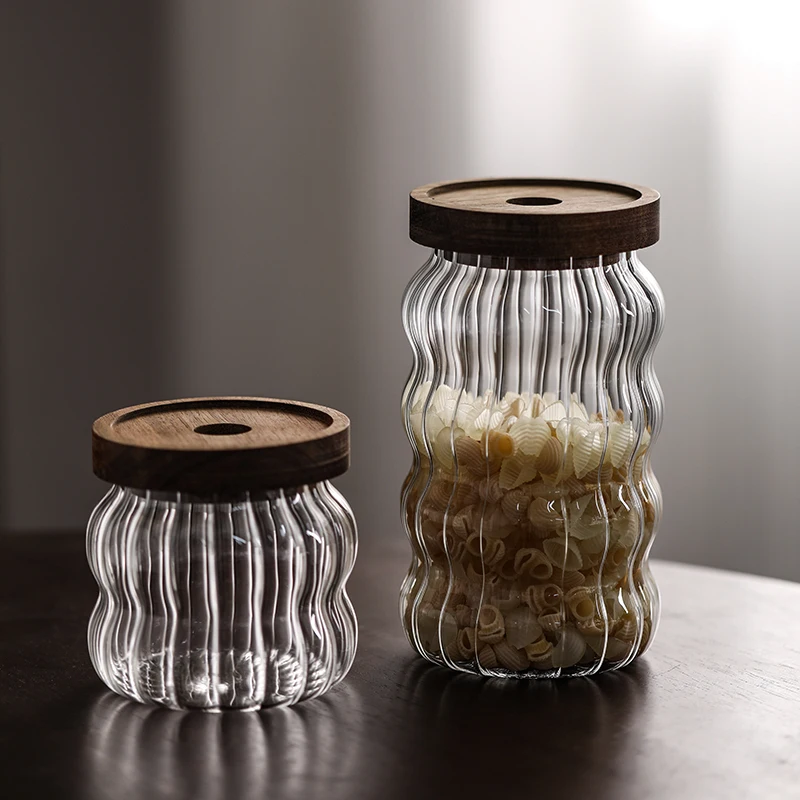 Lacquer Free Glass Sealed Jar Storage and Storage Jar for White Sugar Dried Fruits Snacks Coffee Bean Powder Tea Leaves