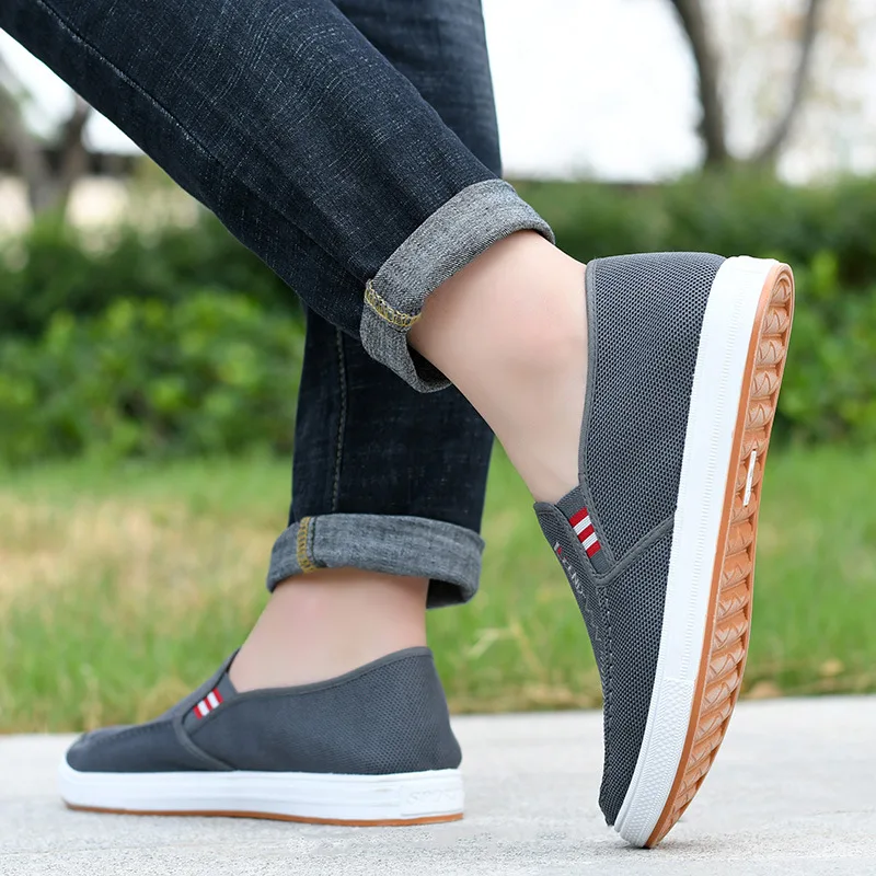 Men's 2024 Autumn New Men's Cloth Shoes, One Step Old Beijing Cloth Shoes, Bull Muscle Sole, Casual Canvas Shoes