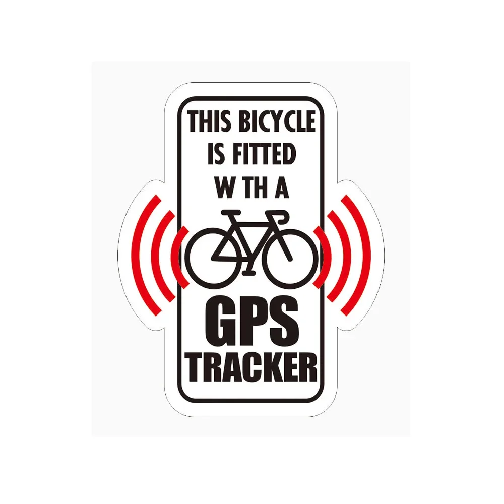 2Pcs GPS Tracking Warning Waterproof Sticker, 6.4x5.1cm Vinyl Decal for Motorcycle Bicycle Helmet Decor