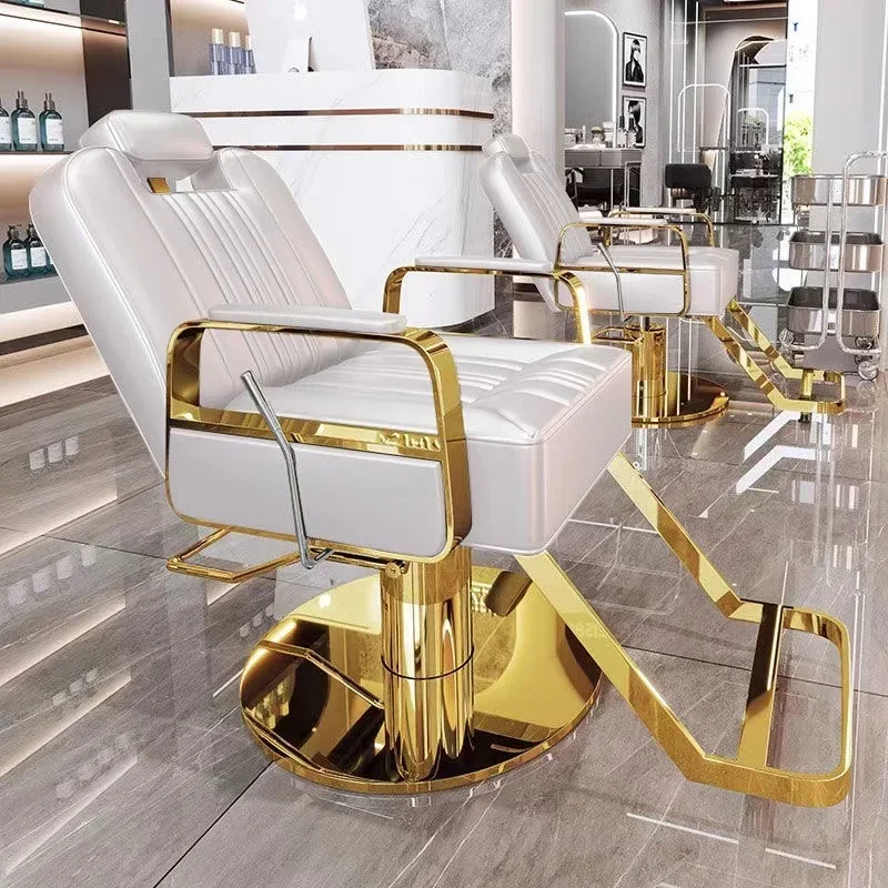 Vintage Hairdressing Chair Hydraulic Reclining Barber Salon Beauty Styling Cutting Shop Furniture