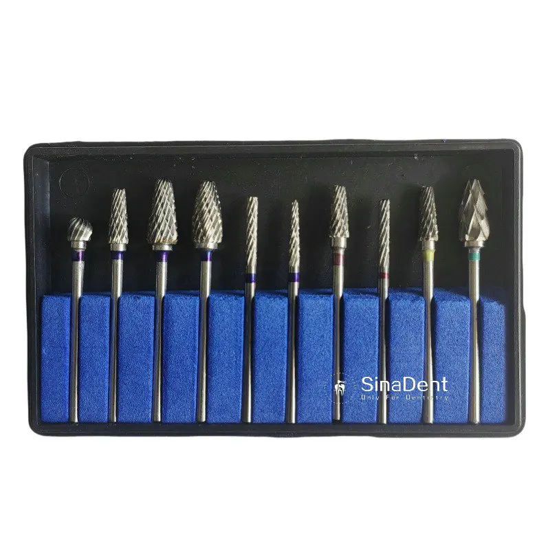 

Dental Tungsten Carbide Cutter Burs 10Pcs/Kit Dental Cutting Drills Dental Lab Material