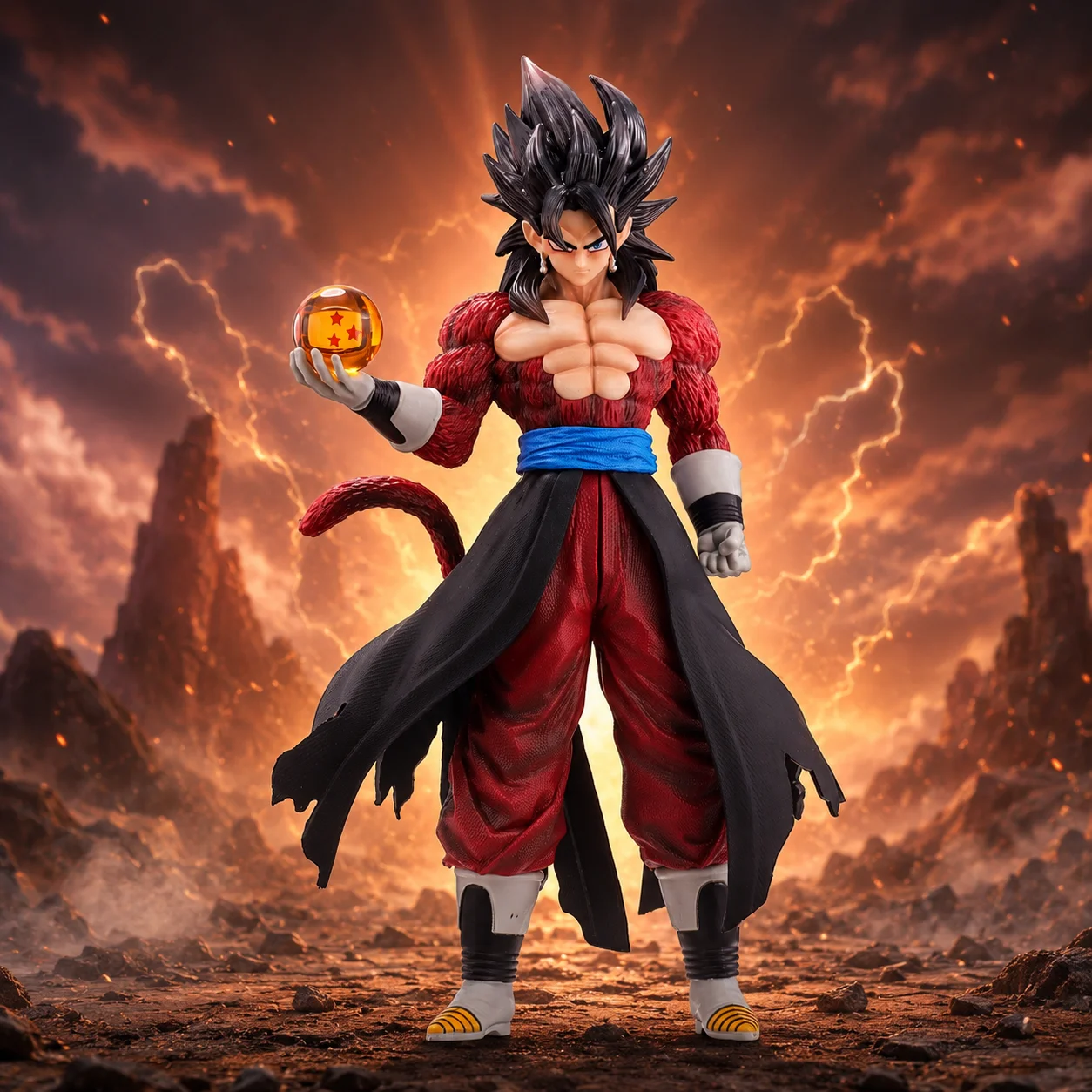 Dragon Ball Goku Ssj4 Figur, Son Goku Super Saiyajin 4 Anime Sammlerfigur, Desktop-Display-Modell