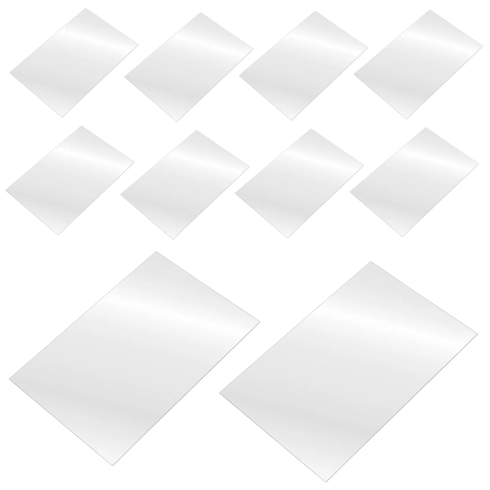 10Pcs Frameless Acrylic Mirror Sheets Self Adhesive Flexible Wall Mirrors for Home Gym Bedroom Bathroom Decor Makeup Application