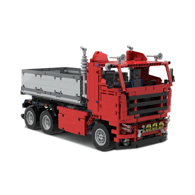 

MOC-47391RC Red Dump Truck Assembled Splicing Building Block Model 1491 Parts Brick Adult Kids Birthday Custom Toy Gift