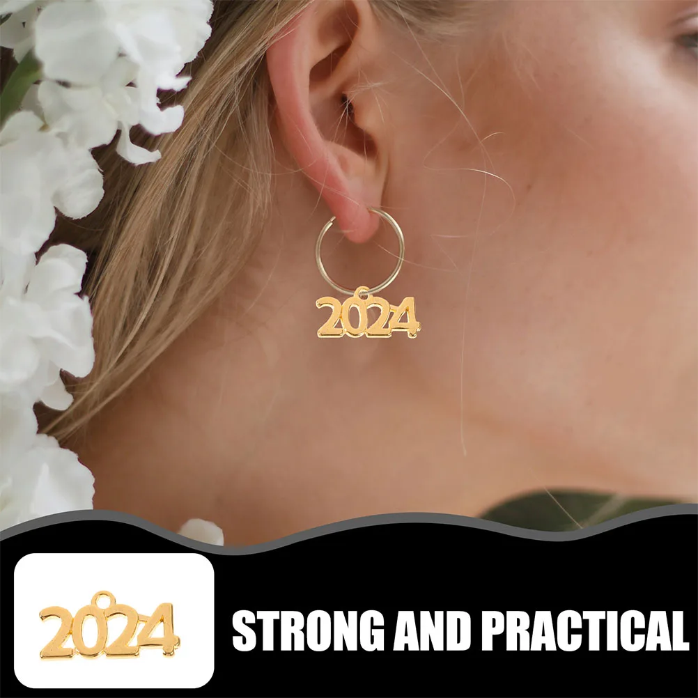 

20 Pcs Digital Pendant 2024 Charms Number New Year Pendants Necklace Bracelets Zinc Alloy Durable DIY Jewelry Making Crafts