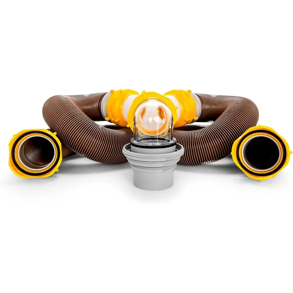 

Комплект канализационных шлангов для автодома с поворотными фитингами и разъемом Wye — готовый к использованию для отдельных клапанов бака