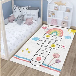 Modern Cute Children's Bedroom Decor Bedside Carpet Living Room Decoration Home Area Rug Large Jumping Plaid Kids Balcony Rugs