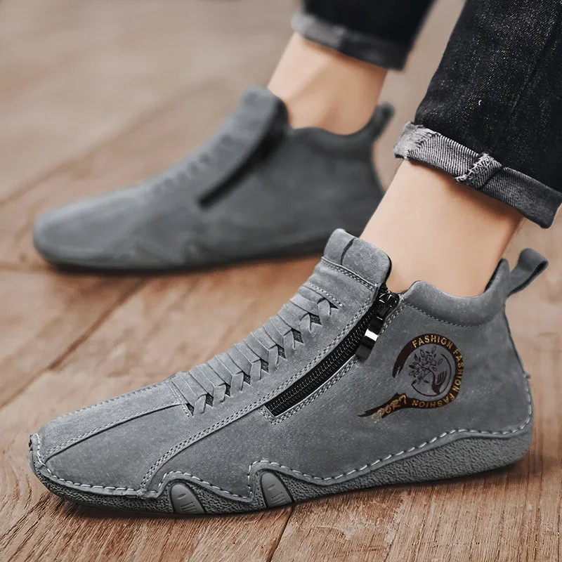 Shoes for Men New Zipper Designer Men's Boots Autumn Low-top Men Casual Shoes Lightweight and Comfortable Walking Flats image 2