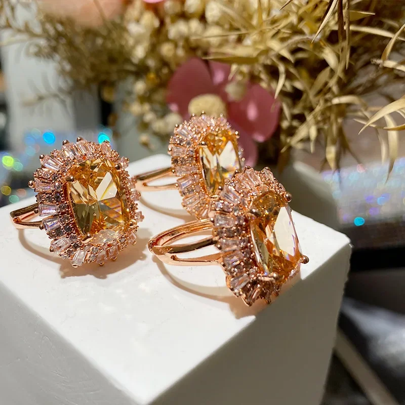 MDLFES Mo!ssan Diamond Style جديد كبير الحجم من الماس والشاي ذو حلقة متألقة لحفلات العشاء مجموعة كاملة متعددة الاستخدامات #4