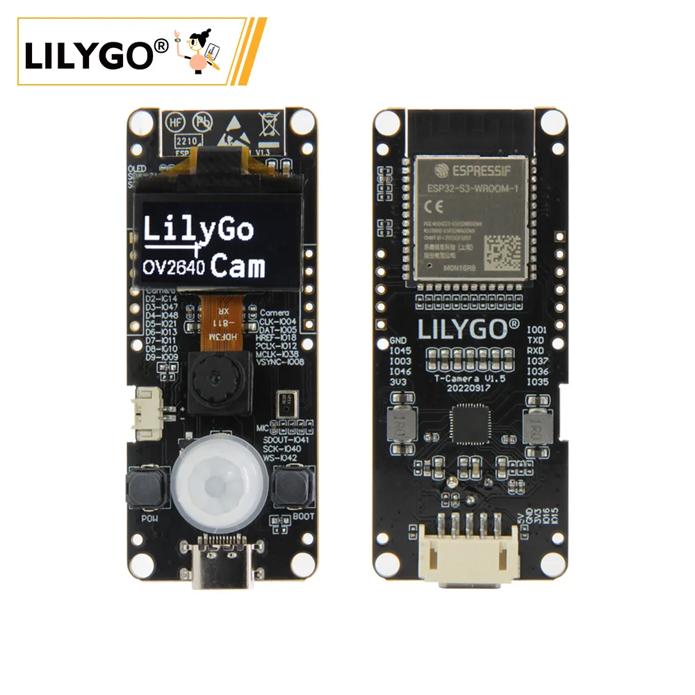 

LILYGO® T-Camera-S3 ESP32-S3 Board with Built-in WiFi, Bluetooth Module and 0.96" OLED Screen