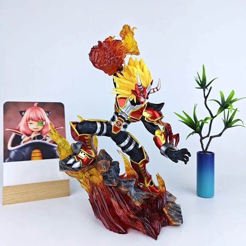 26Cm Nieuwe Digimon Zombie Auto Fire Beast Pop Figuur Animatie Randapparatuur Ornamenten De Vechter Van Vuur Model Speelgoed Verjaardagscadeautjes