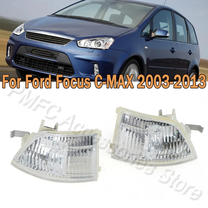 Turn Signal Light Car Rearview Mirror Turn Signal Lamp Cover For Ford Focus C-MAX 2003 2004 2013 6M5Y 13B382 AA 6M5Y 13B381 AA