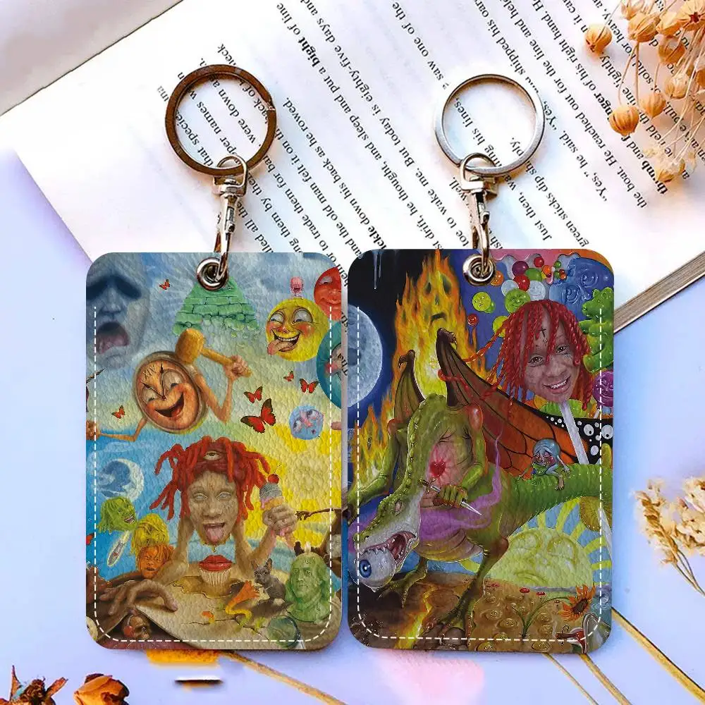 

Мягкий кожаный прямоугольный держатель для ключей и карт Trippie Rapper Singer Redd, защитный чехол для индукционного пропуска в лифт, молодежный модный аксессуар