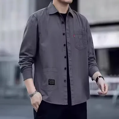 Retro giapponese Sle da lavoro da uomo irt sciolto lungo Sve capispalla casual resistente all'usura e allo sporco per il lavoro primaverile autunnale