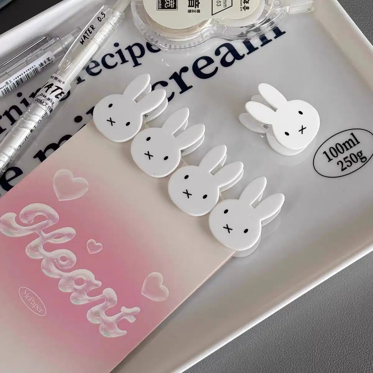 Miffy Acryl-Kawaii-PP-Clips zum Befestigen von Testpapieren, zur Aufbewahrung von Haftnotizen und Tagebüchern von Schülerinnen sowie zur Organisation von Dokumenten. – Detail 4