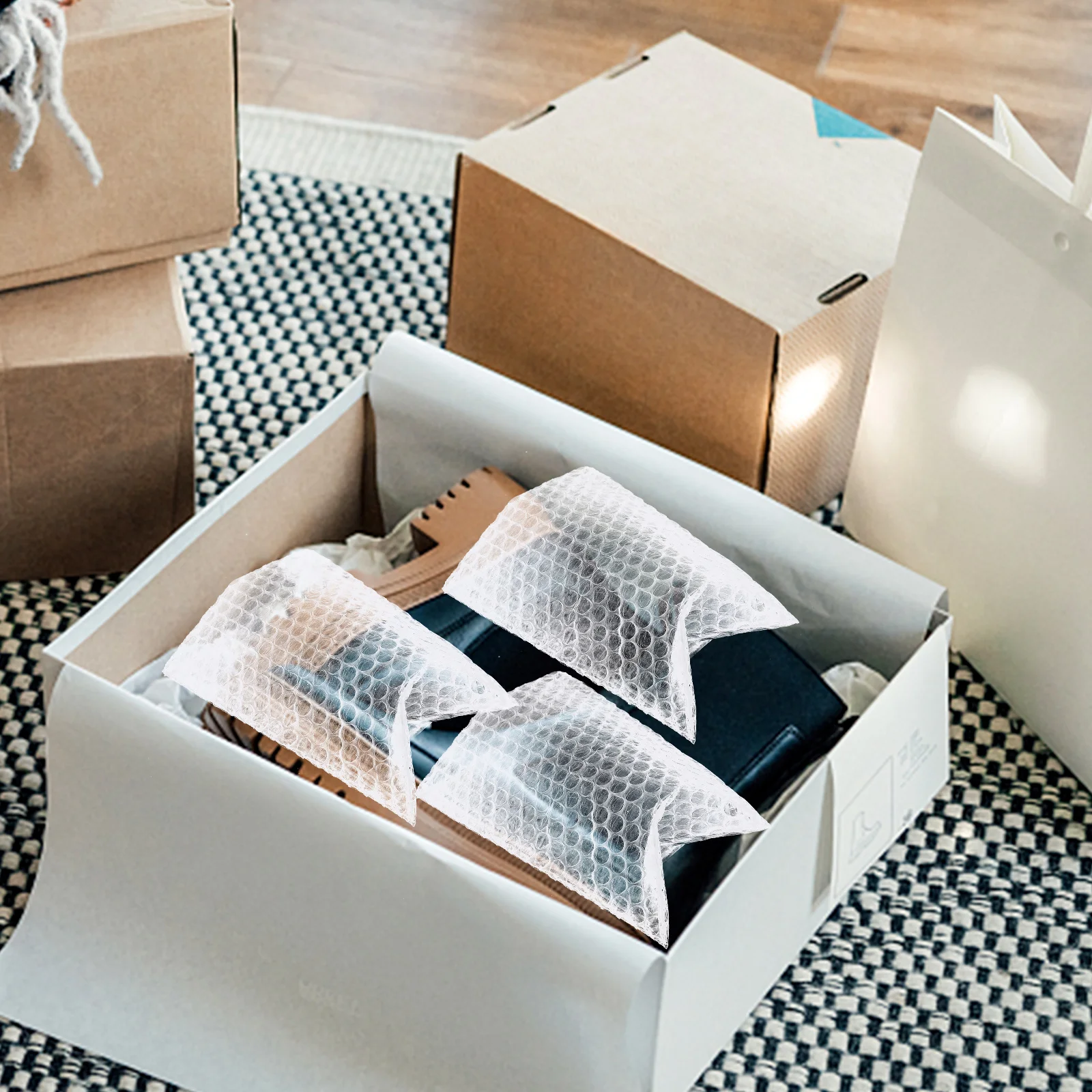 Sachets à bulles transparents épais, poudres pour le stockage, emballage, petite entreprise, 100 pièces