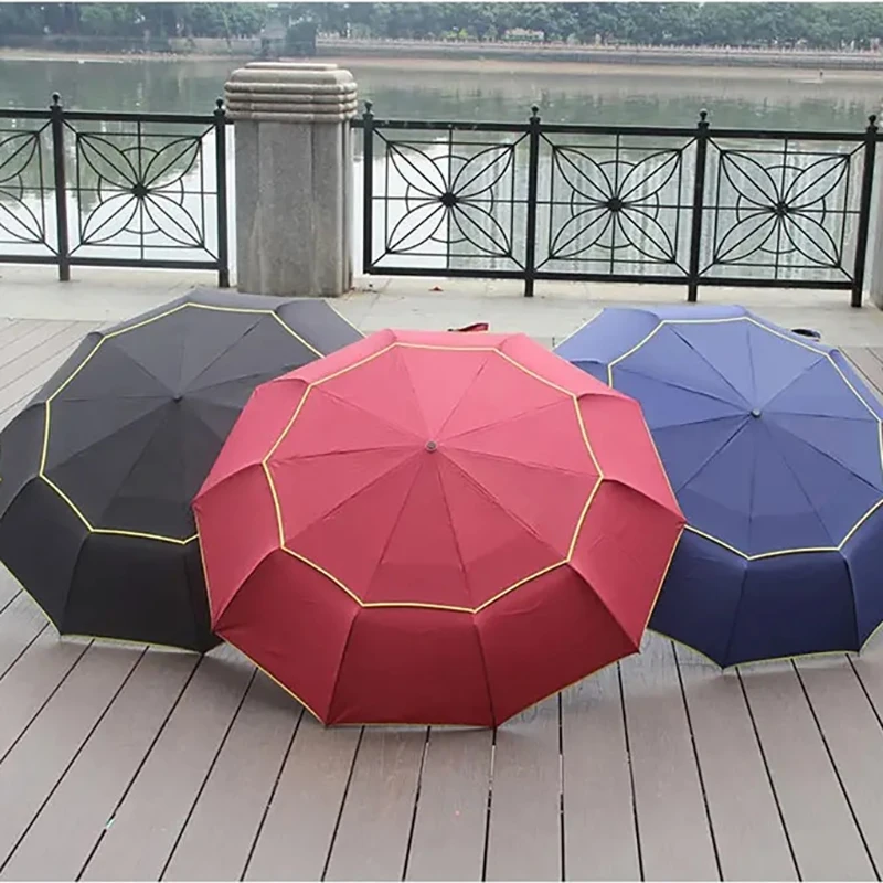 Large automatic double-layer golf umbrella long handle double umbrella outdoor large umbrella business umbrella