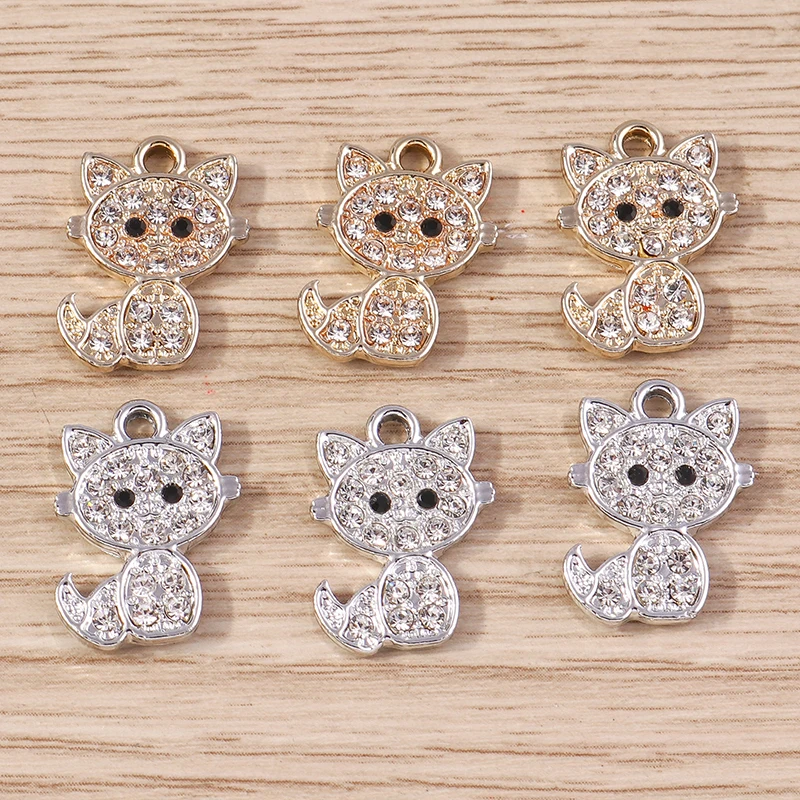 Tusember 10 Stück 17*21mm Niedliche Kristall-Häschen-Anhänger für DIY Handgemachten Schmuck, Armband-, Halsketten- und Ohrring-Zubehör – Detail 2