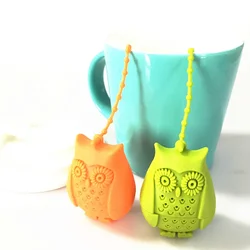 Creative Cute Owl Tea Strainer Tea Bags  Food Grade Silicone loose-leaf Tea Infuser Filter Diffuser Fun Cartoon Tea Accessories