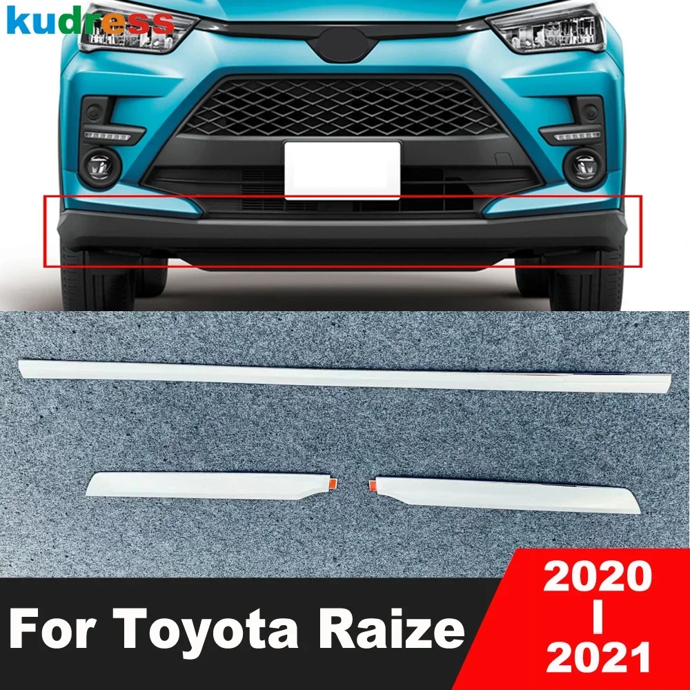 Front Bottom Bumper Cover Trim For Toyota Raize 2020 2021 Chrome Car Lower Grille Grill Molding Garnish Strip Accessories