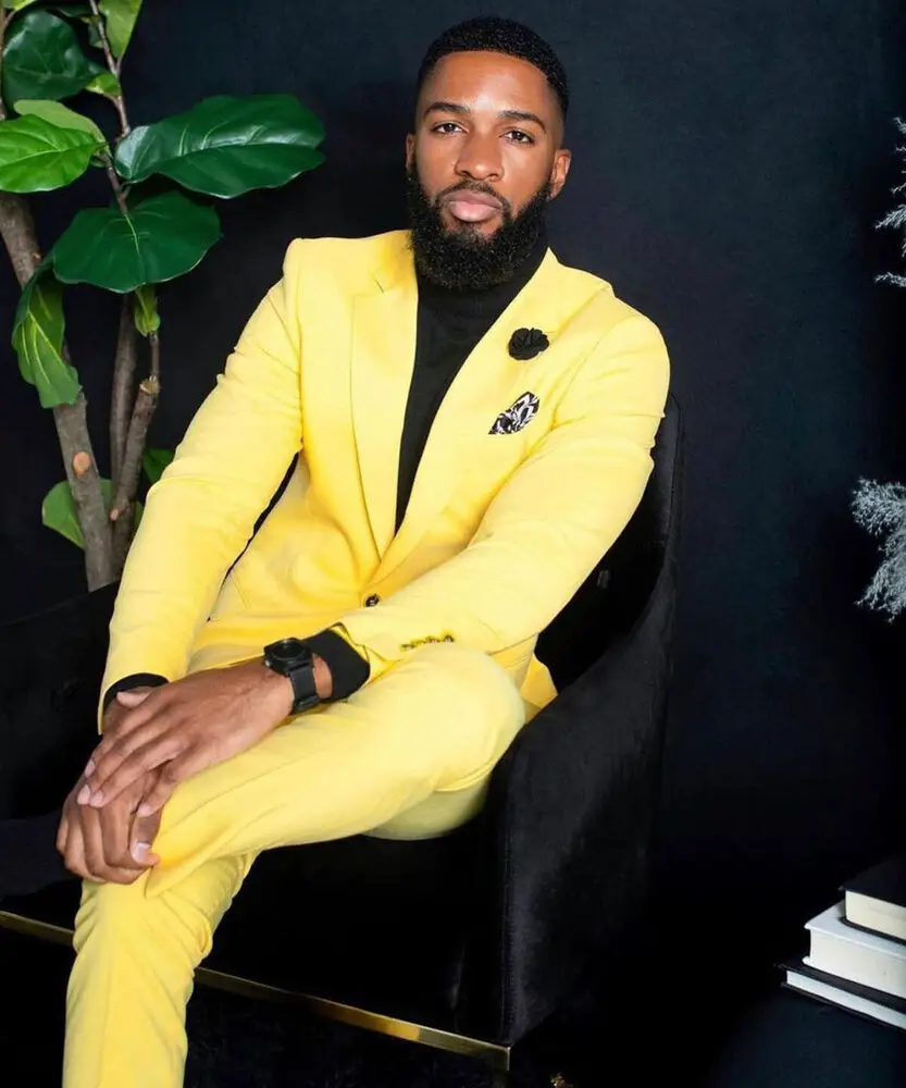 Setelan Pria Kuning Slim Fit S - Formal Wear For Men Yellow ulasan dan harga