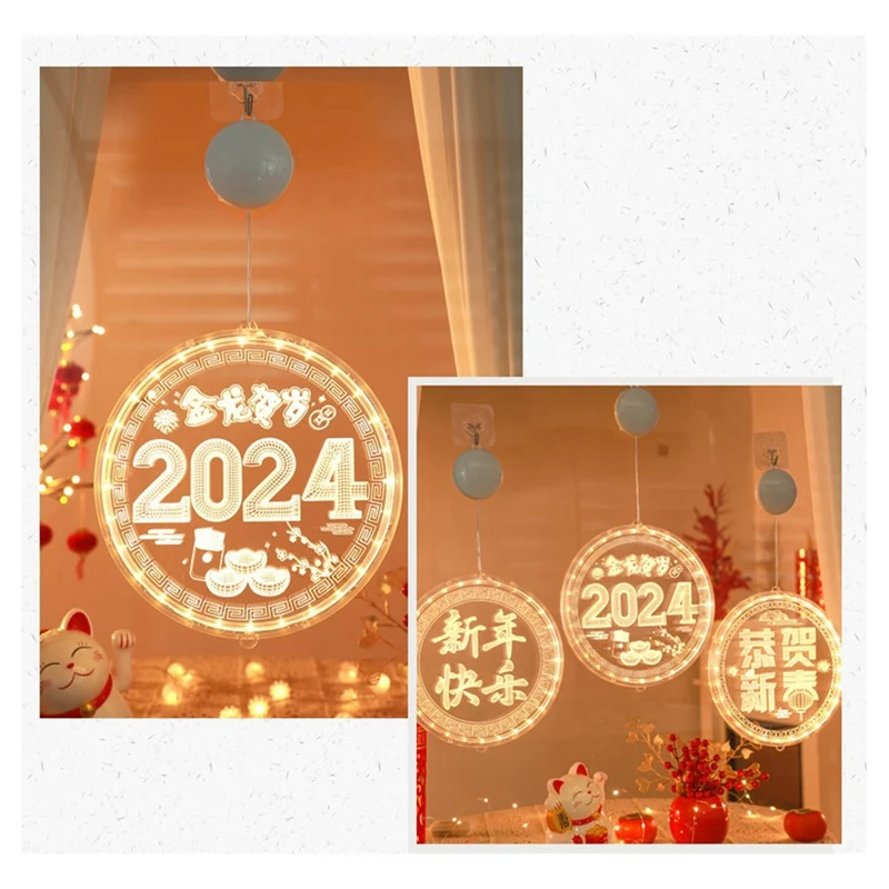 Chinese Lunar New Year Decorations Chinese New Year Festival Lights Strings Hanging Pieces Glowing Ambient Lights