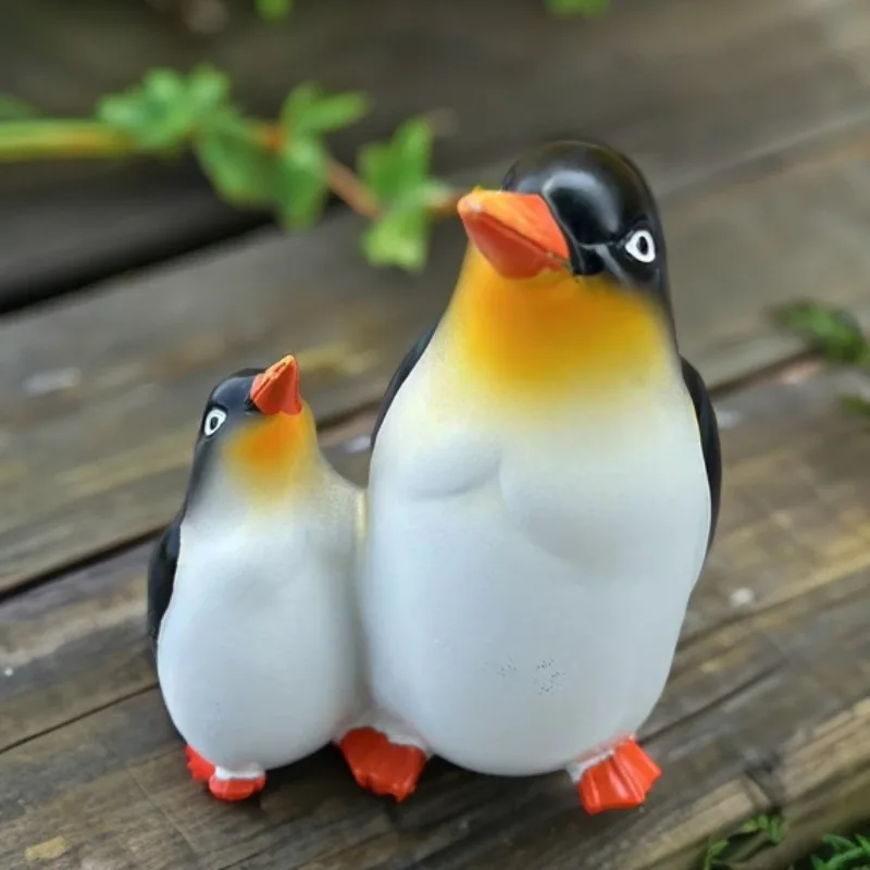 

Simulation Mother And Baby Penguin Figurine Miniature Crafts Desktop Car Decoration Resin Ornaments Living Room Outdoor&Yard De