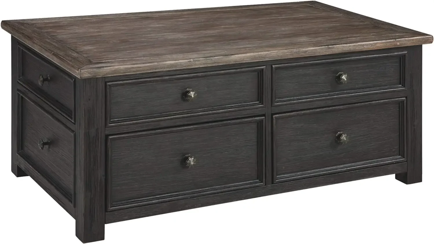 Signature Design Rustic Farmhouse Lift Top Coffee Table with Drawers, Brown