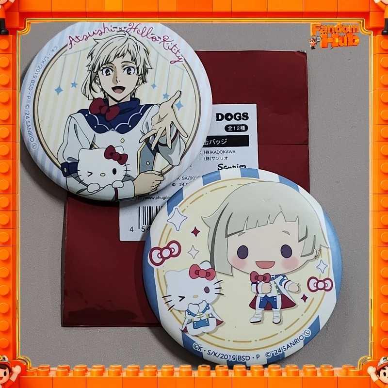 

Подлинные значки для совместной работы Bungo Stray Dogs x Sanrio — коллекционные игрушки ограниченного выпуска