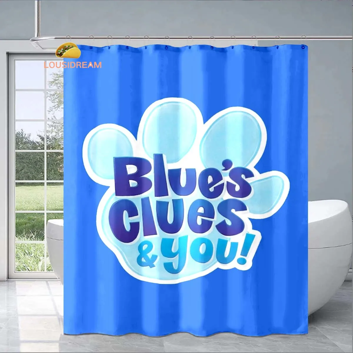 

Изысканная занавеска для душа B-Blue's Clues, модный декоративный подарок для взрослых и детей, водонепроницаемая занавеска для ванной комнаты с защитой от плесени