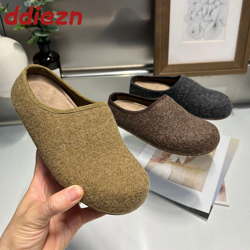 

Новые модные женские шлепанцы с круглым носком, сандалии, женская обувь на плоской подошве, повседневные уличные домашние женские шлепанцы