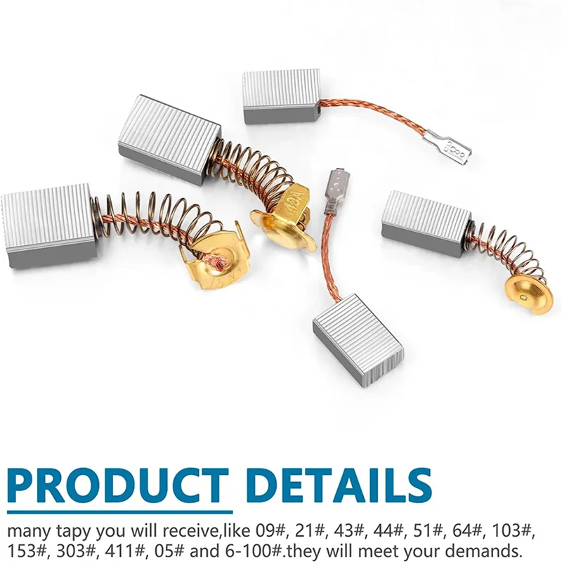 

A96I-48 Pcs Electric Motor Brushes Carbon Brushes Power Tool Replacement Part For Repair Power Tool 12 Different Sizes