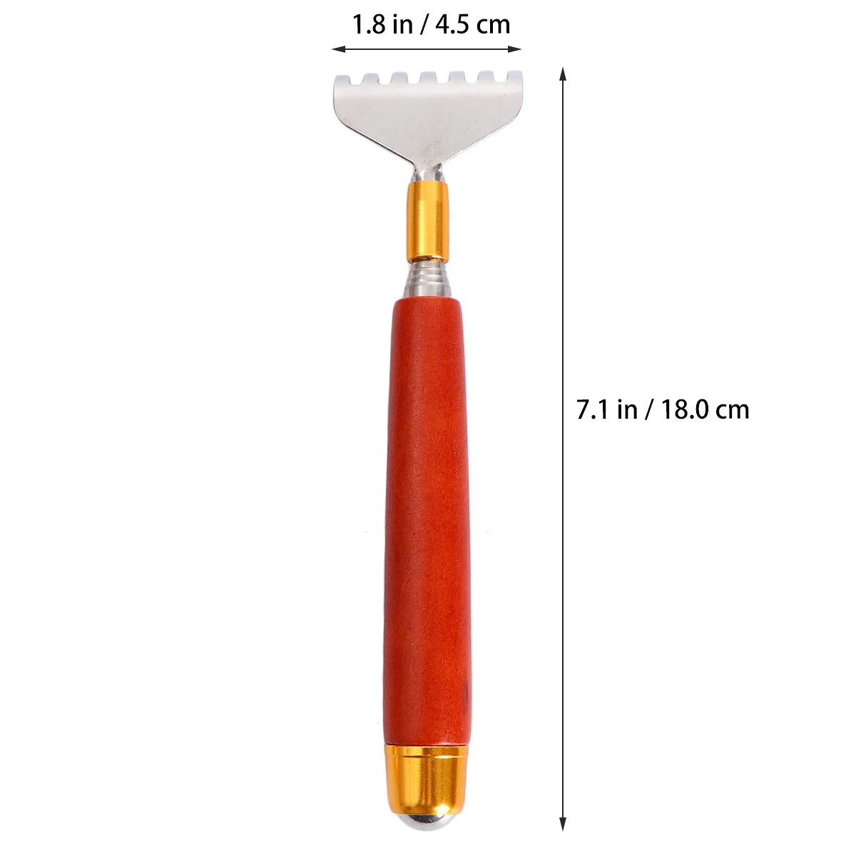 

2 шт. выдвижной инструмент для скребка для спины, материал из нержавеющей стали, деревянная ручка, редуктор от скуки