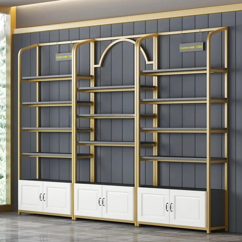 Showcase Design Furniture Cosmetic Shelf Display custom.High-End Cosmetics Display Cabinet White Retail Makeup Display