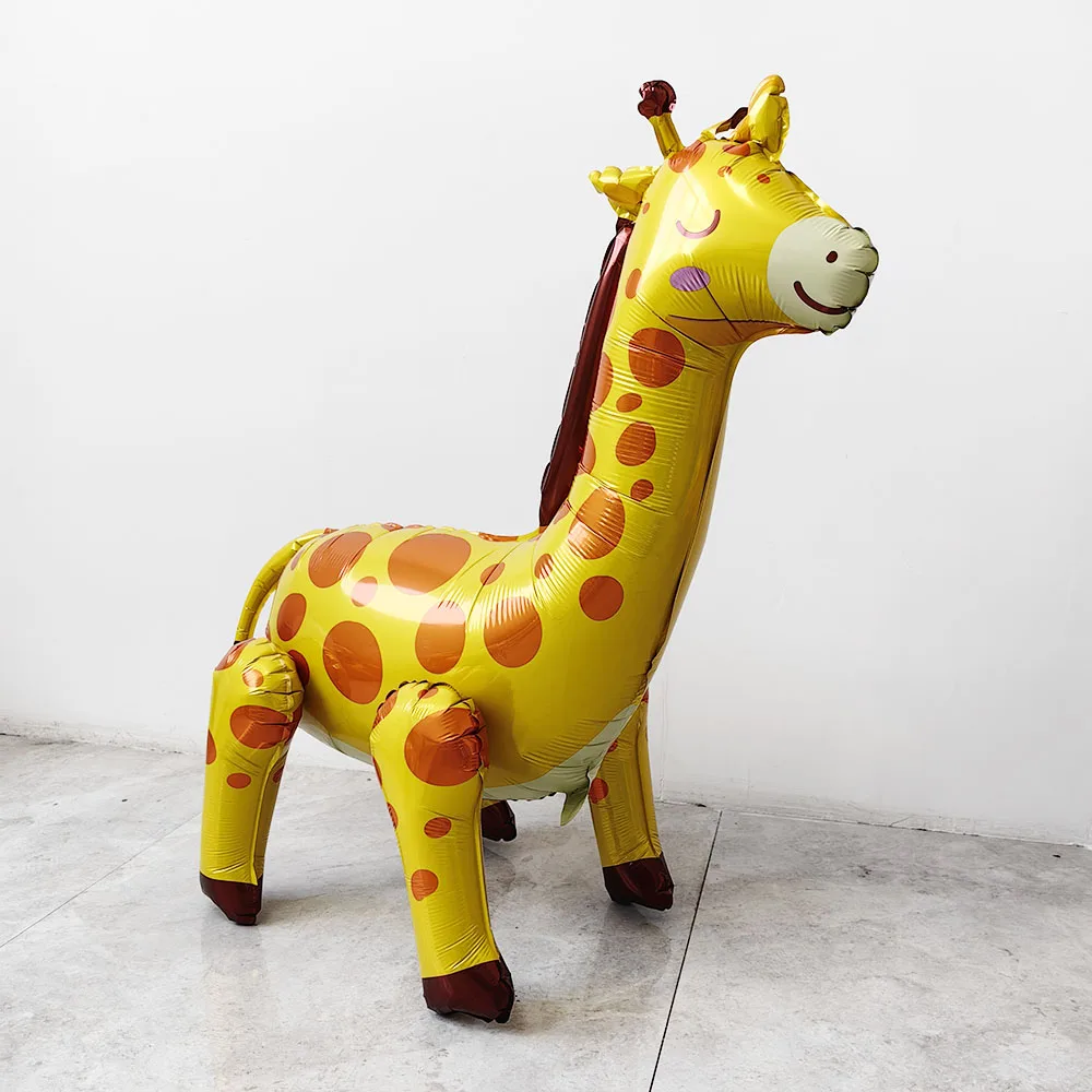 4D in piedi leone giraffa palloncino giungla animale palloncini Baby Shower Globos bambino giungla Safari festa di compleanno decori forniture