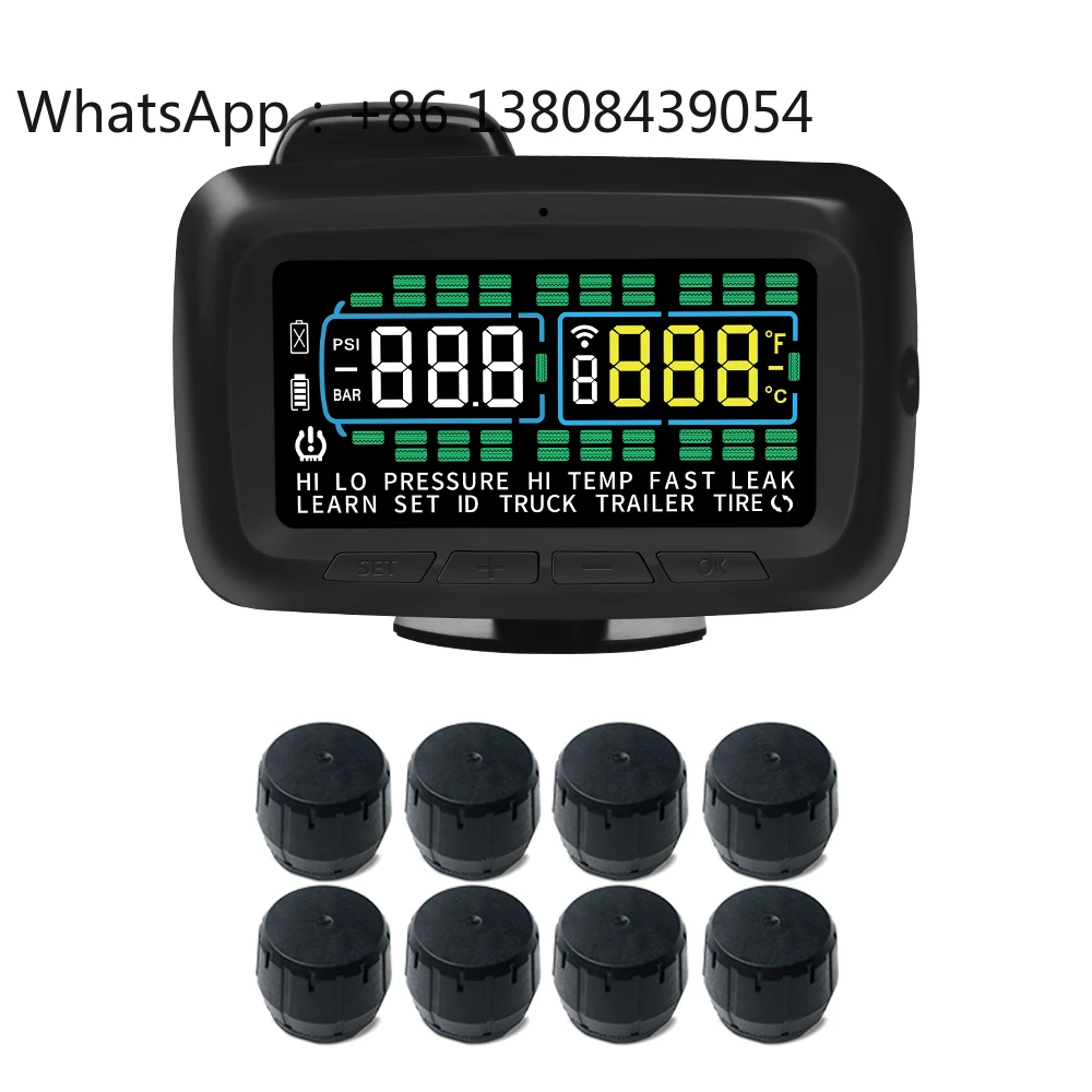 

199psi Tpms with External Sensors up to 40 Truck Wheels RV Trailer Bus Tire Pressure Monitoring System
