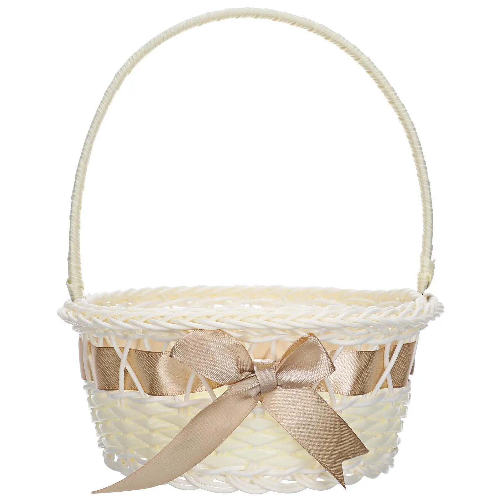 1 Deep Coffee Color 16X20cm Wedding Flower Baskets Handwoven Woven Basket Portable Storage Fruit Bread Bride Home