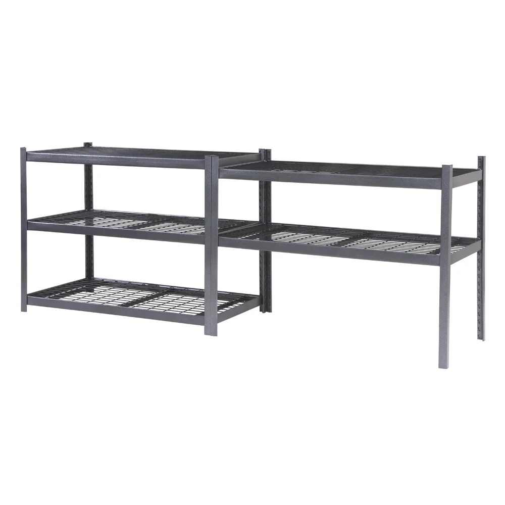 5-Shelf Boltless Rack with Wire Decking Adjustable Shelves 800lbs Capacity Tool-Free Assembly Garage and Workshop Use