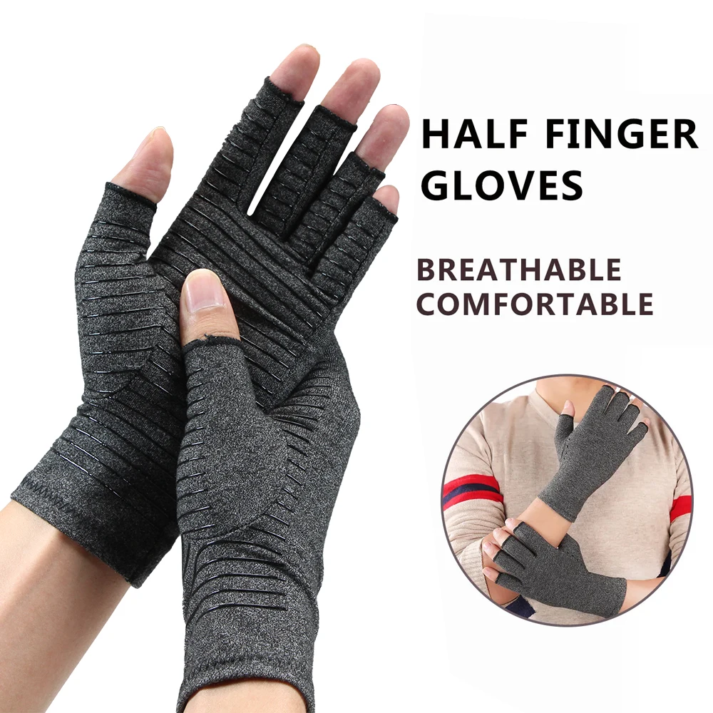 Arthritis Compression Gloves Relieve Pain From Rheumatoid, Carpal Tunnel, Hand Gloves Fingerless for Computer Typing & Dailywork