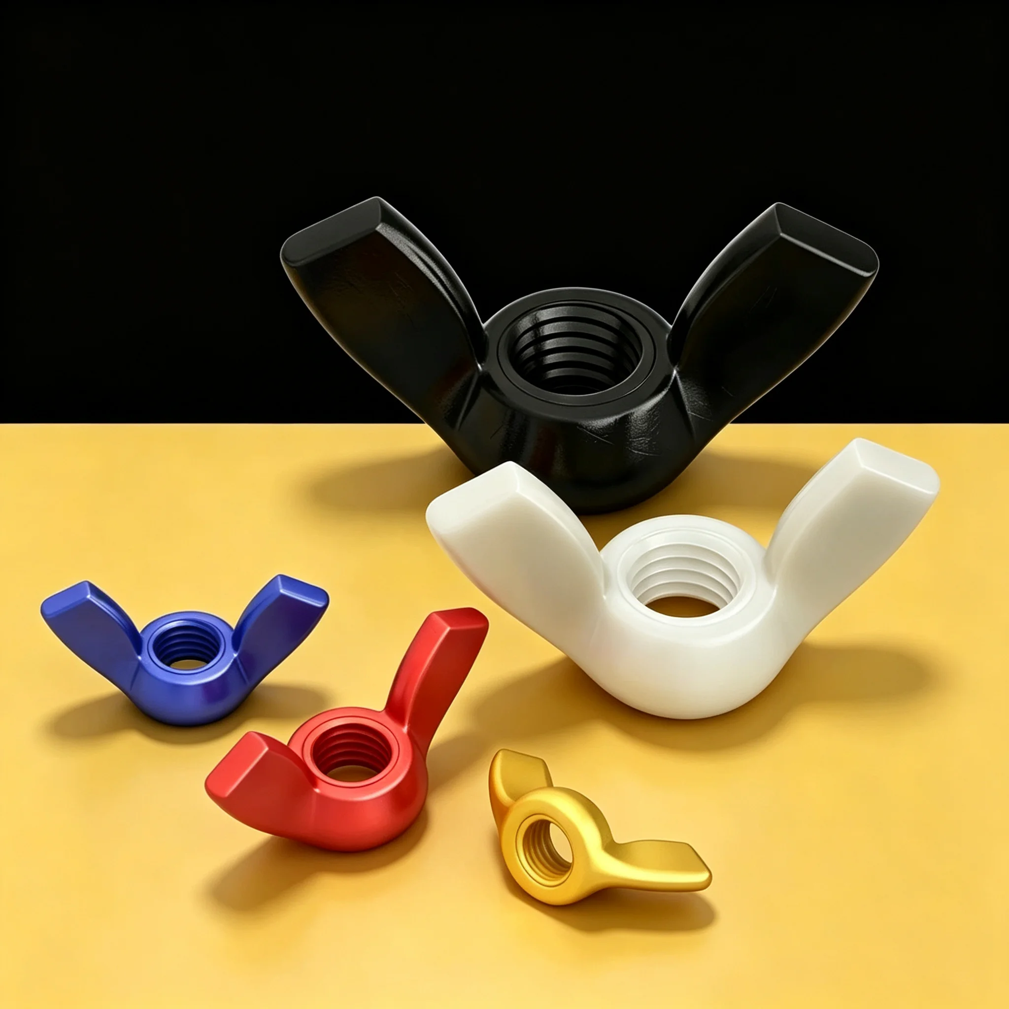Plastic Nylon Wing Nuts M3 M4 M5 M6 M8 M10 M12 Colorful Black White Red Blue Yellow Hand Tighten Fastener
