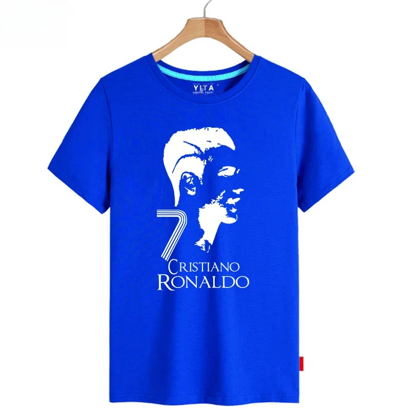 “CR7” Short-sleeved Cotton T-shirt For Men\'s And Women\'s Football Fans Clothes Half-sleeved Summer Oversize High Quality