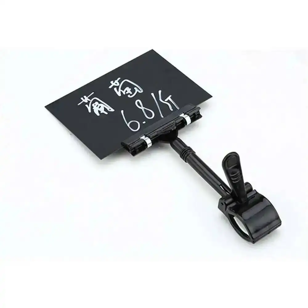 Suporte de etiqueta de plástico apagável pvc cartão preto a6 pop clipe supermercado preço tag exibição quadro negro sinal de propaganda promocional