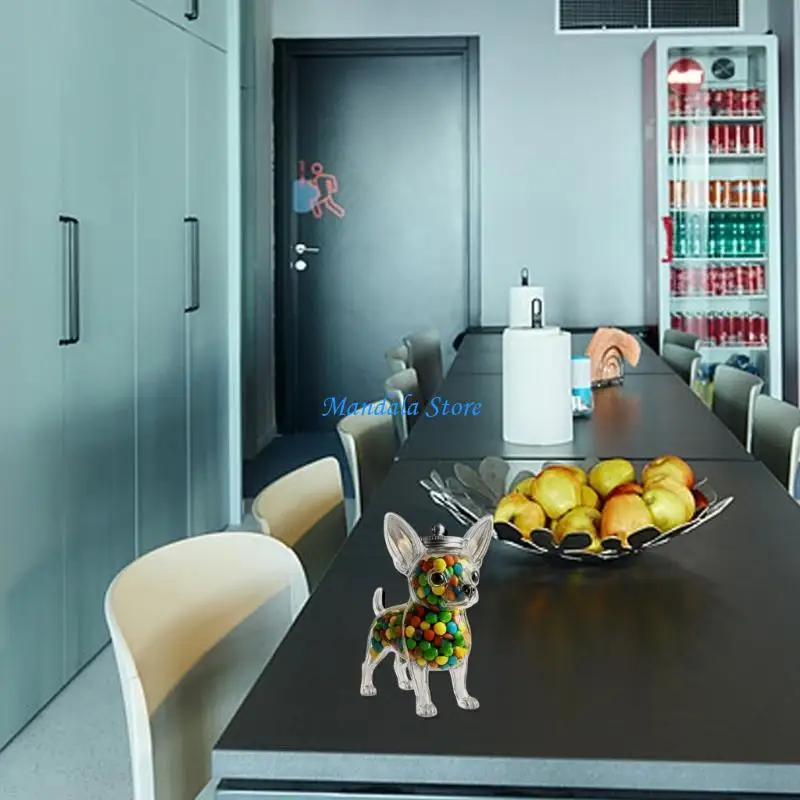 

U2JC Dog Shaped Glass Pantries Candy Jar With Secure Seal For Storing Dry Treats Coffee Kitchen Storage Pets owner Gift