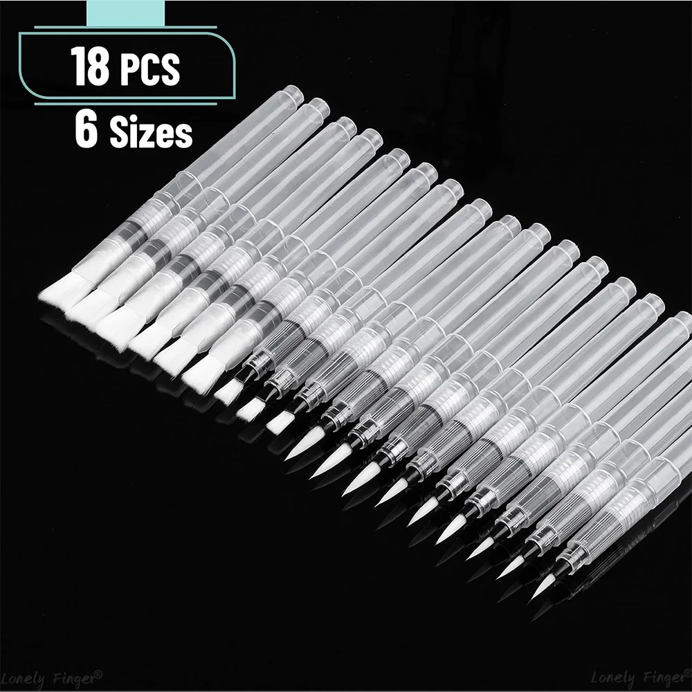 مجموعة أقلام فرشاة ألوان مائية مكونة من 6/18 قطعة - سهلة الاستخدام والملء، لقلم الرصاص الملون القابل للذوبان في الماء، وقلم فرشاة مائية، وأفكار الهدايا #3