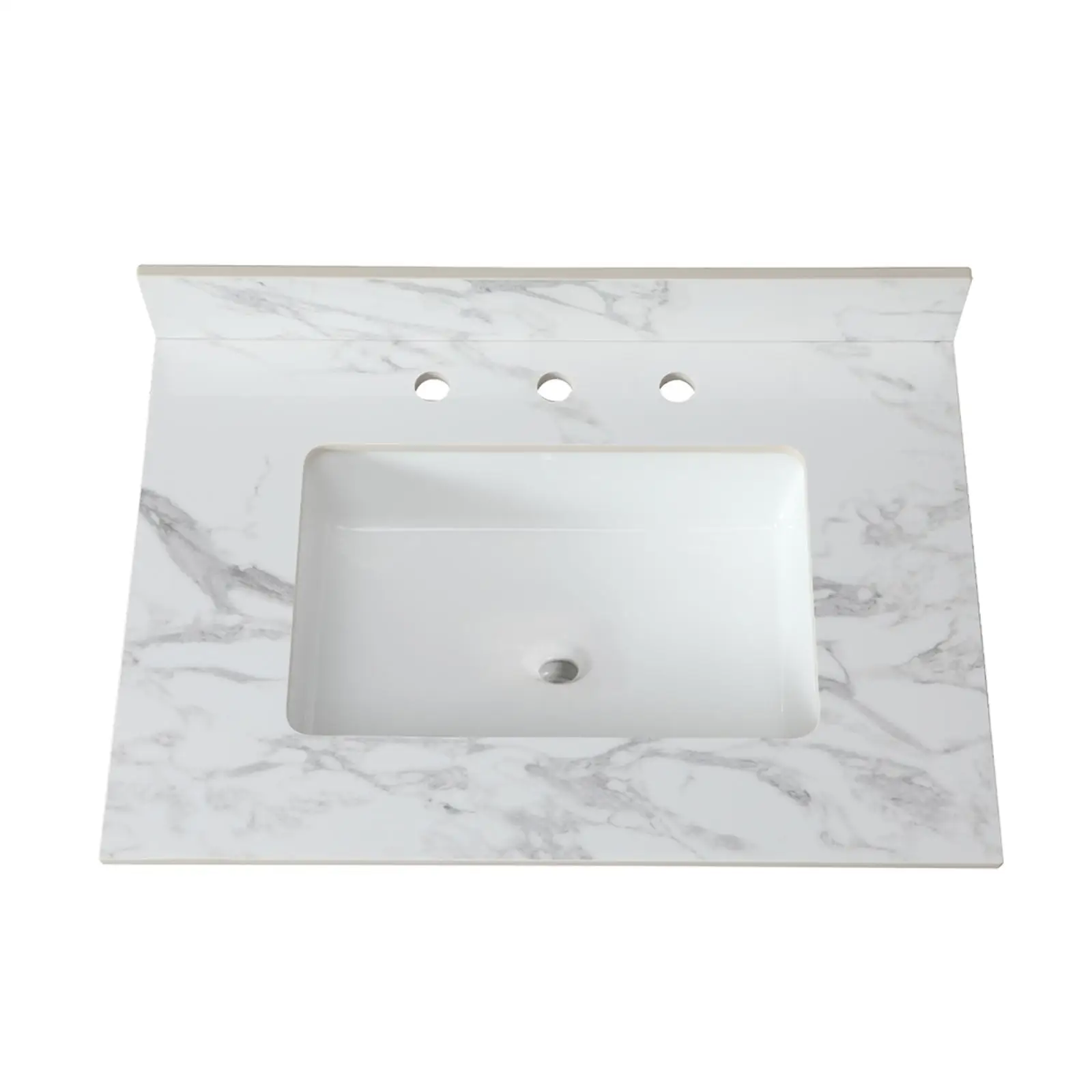 

Carrara White Sintered Stone Vanity Top and Undermount Ceramic Sink Set for Bathroom Cabinet and Modern Decor