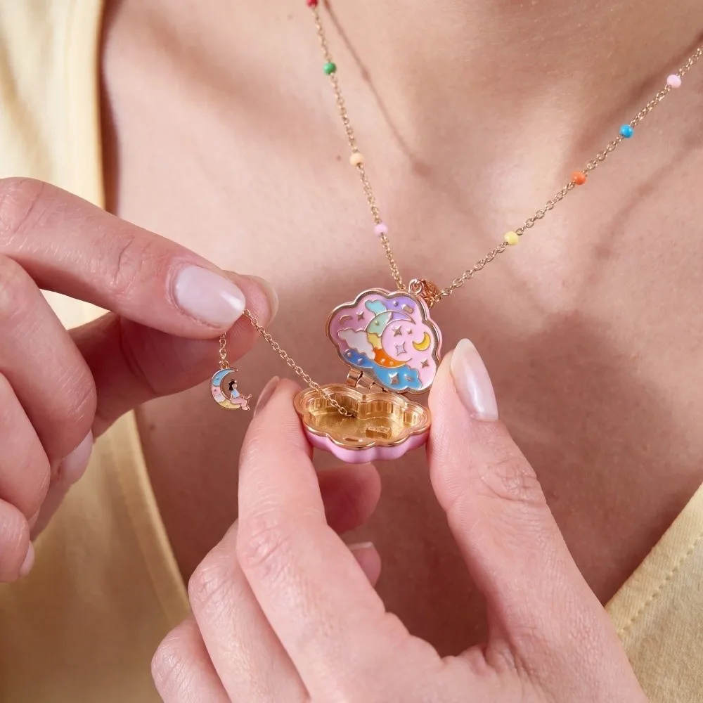 New Cute Cloud Phase Box Necklace Opening Closing Interesting Design Jewelry Pendant Opening Box Necklace for Women