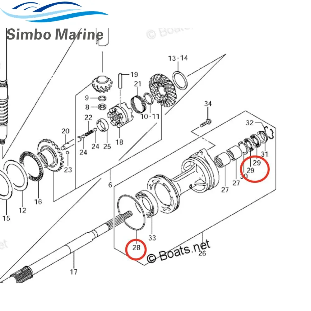 Zestaw uszczelek dolnej części silnika Suzuki Uszczelka olejowa 4 STROKE 150/175/200/250/300 HP 09282-30006